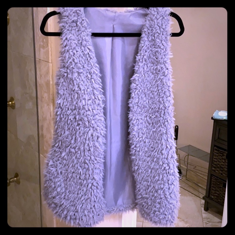 Faux Fur Grey/Silver Vest